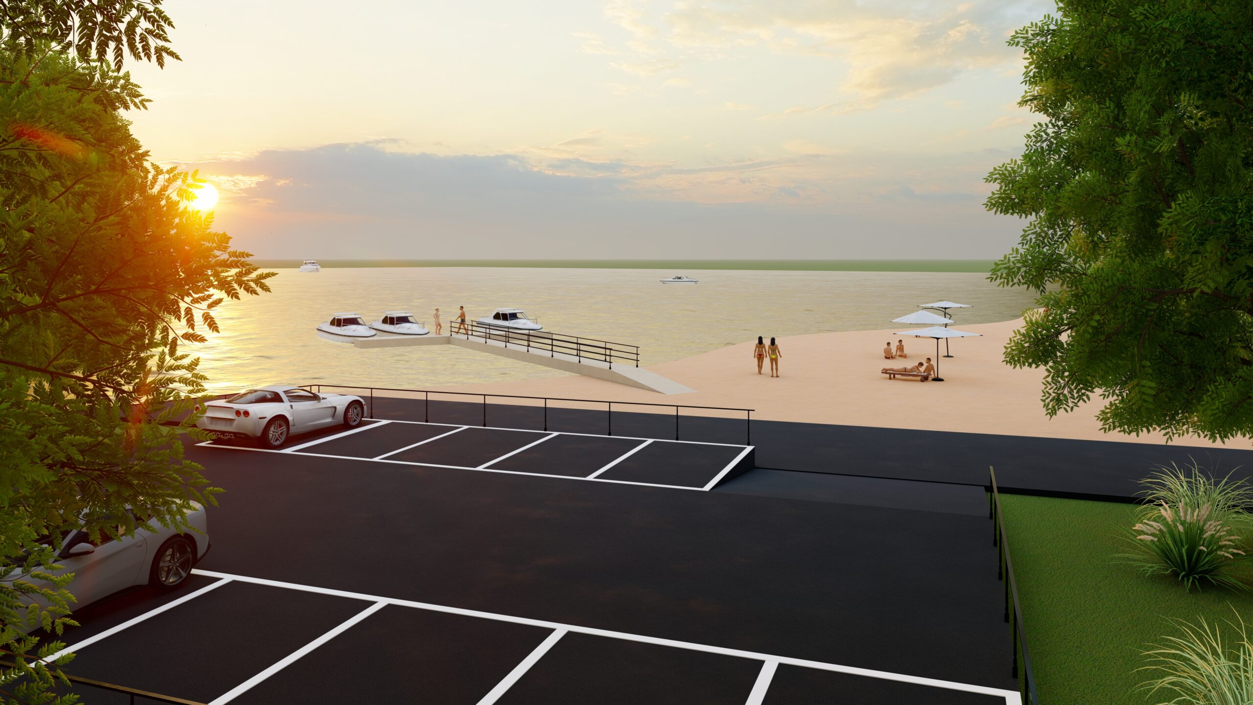 Praia com Acesso ao Lago